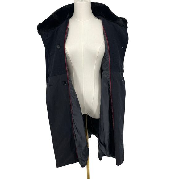 Marc by Marc Jacobs Runway Gemini Melton Coat Faux Fur Collar Double Breasted XS - Picture 13 of 15